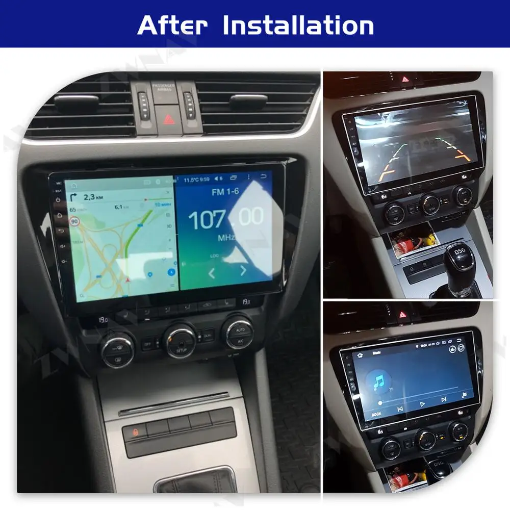 Автомобильный мультимедийный плеер PX6 с экраном на Android 10 для SKODA Octavia A7 2014 2015 2016 2017