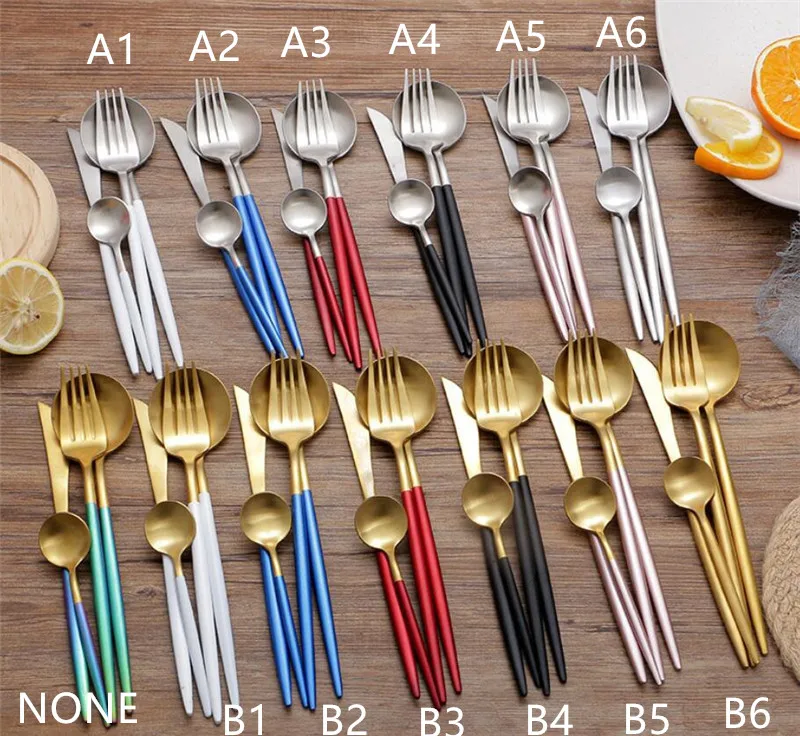 

Новый 20 компл./лот набор посуды 304 Нержавеющая сталь набор столовых приборов стейк нож, вилка, набор ложка для чая и кофе столовые приборы по...