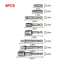 8 pieces socket adapters converters drill 14 38 12 replacement tools