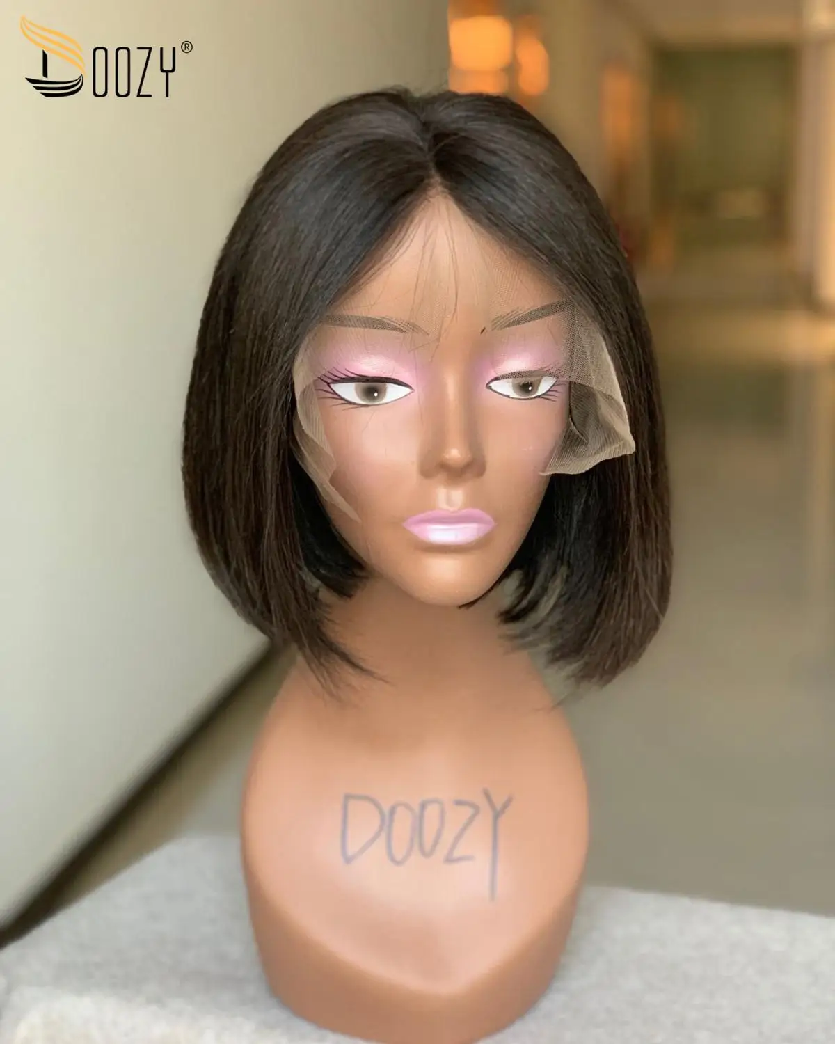 Doozyhair бразильские волосы прямые супер двойной нарисованные парик фронта шнурка |
