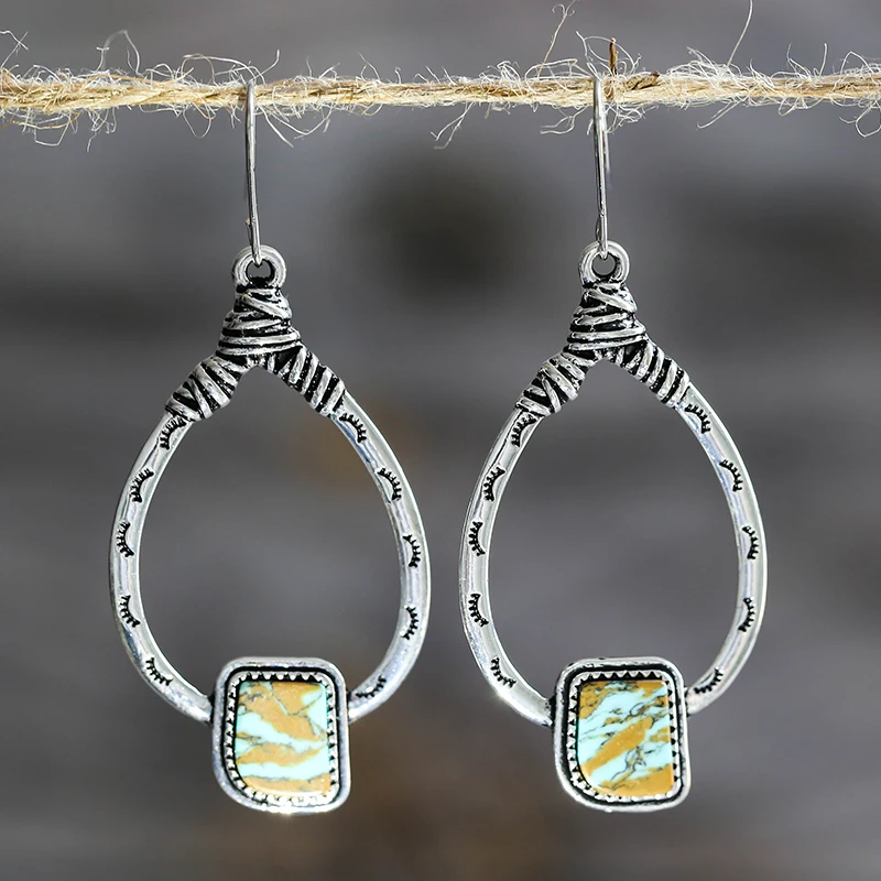 Богемные большие полые металлические серьги крупные ювелирные изделия