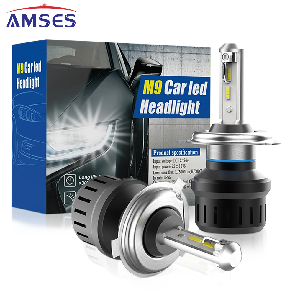 Amses H7 светодиодный светильник на голову для автомобиля H4 H1 H3 H11 H8 H9 HB3 HB4 9005 9006 10000LM 50