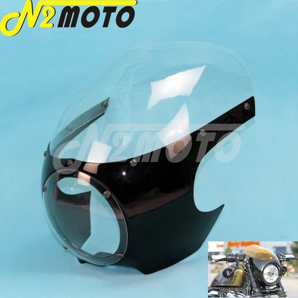 Защитная маска для передней фары Harley Sportster Cafe Racer Drag Racing 5 3/4 дюйма|headlight fairing|racing