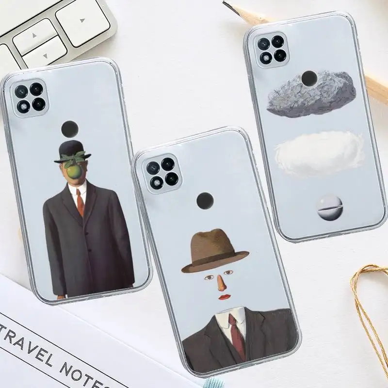 

Rene Magritte painting Phone Case Transparent for Xiaomi redmi note 8 9 10 11 t lite pro ultra mix 4 k40