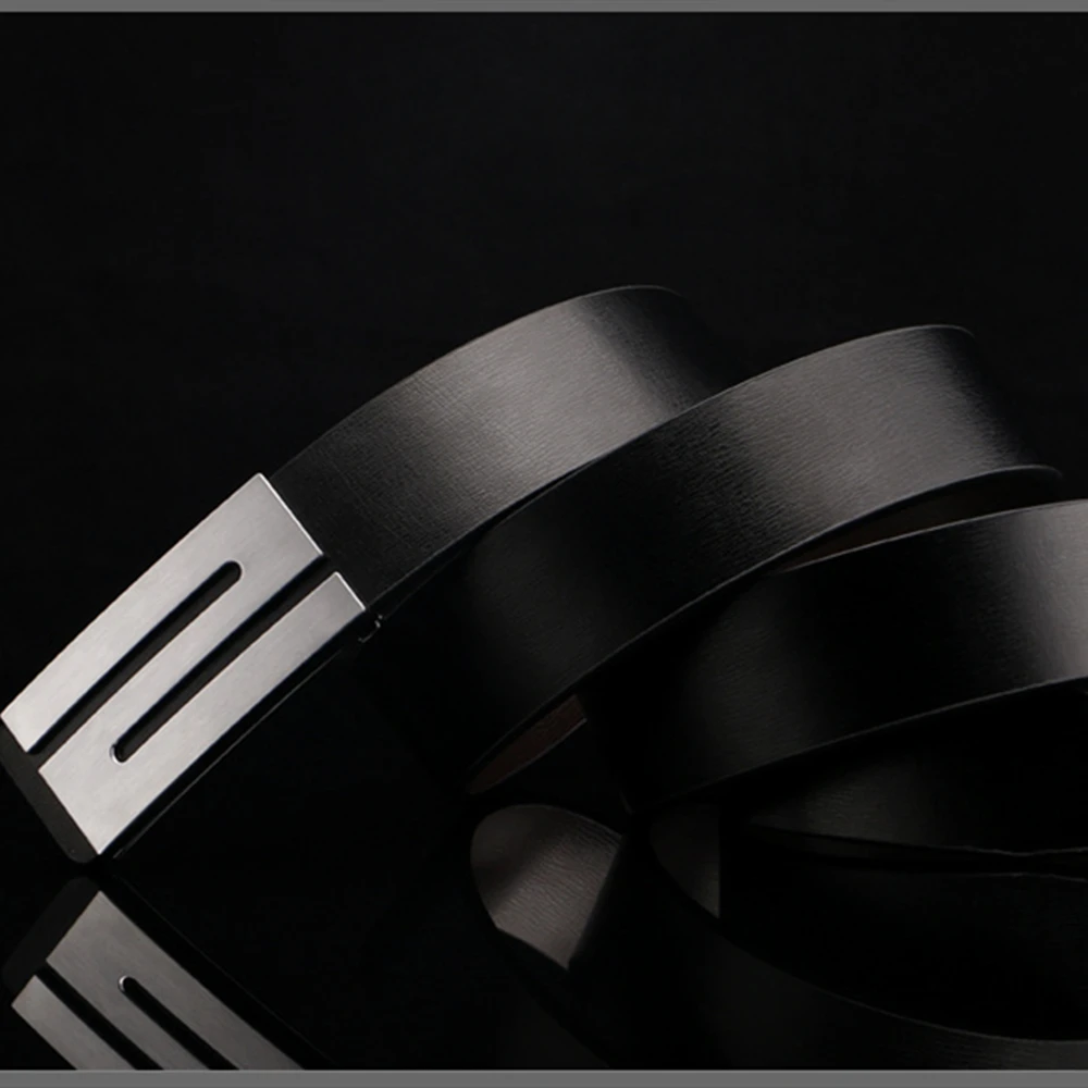 

1PC High Quality Business Belt for Men Automatic Leather Luxury Black White Special Design Waist Belt