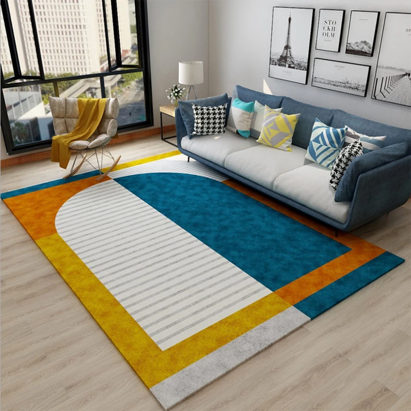

Boho Style Carpet Table Bedside Kids Play Mat Crystal Velvet Modern Printing Geometric Non-slip Area Rug for Living room/Bedroom