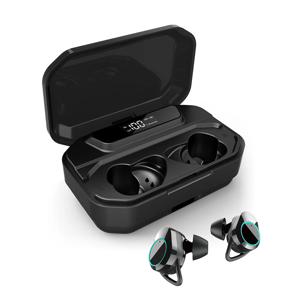 KUMI T3S 6D стерео bluetooth наушники цифровой дисплей Водонепроницаемый шумоподавляющий