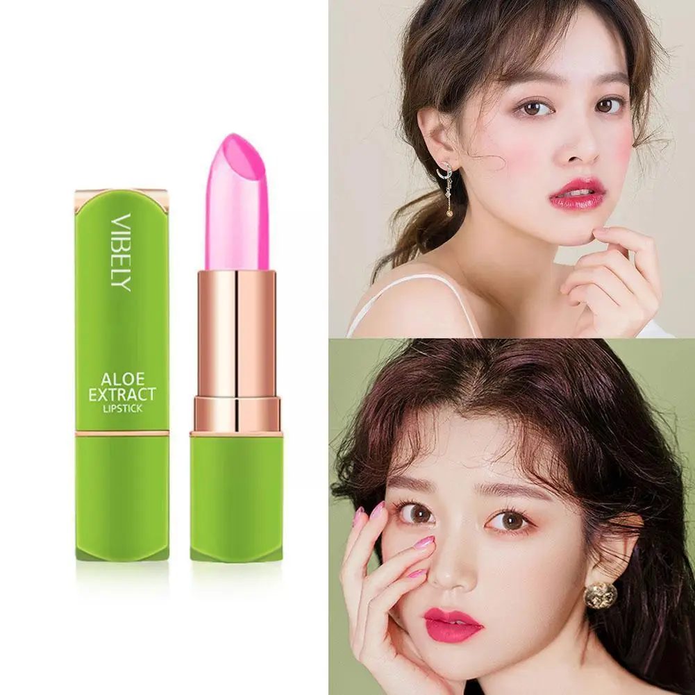 

Помада для губ с экстрактом алоэ вера, тёплый цвет, меняющий цвет