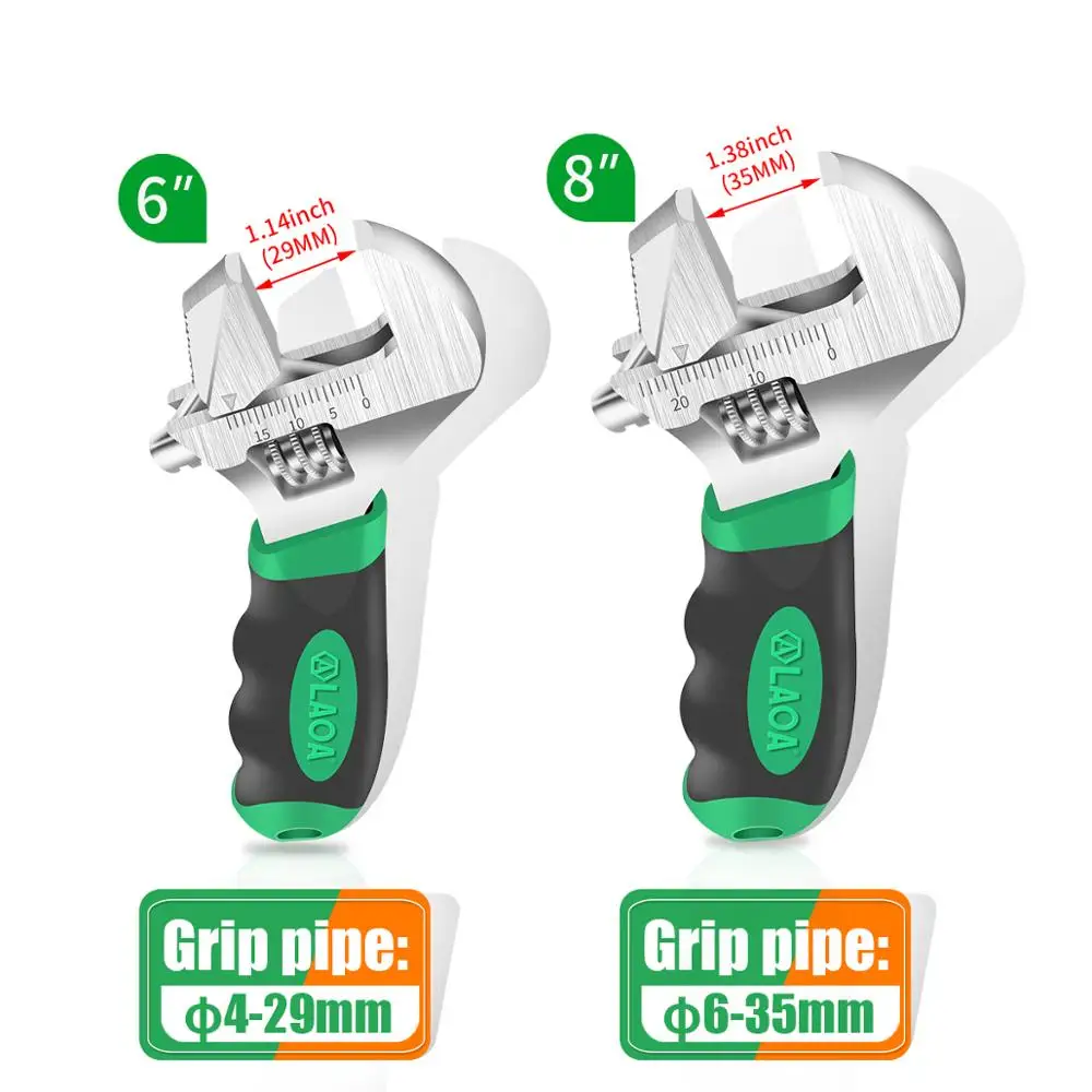 Регулируемый ключ LAOA многофункциональный гаечный с короткой ручкой большой для