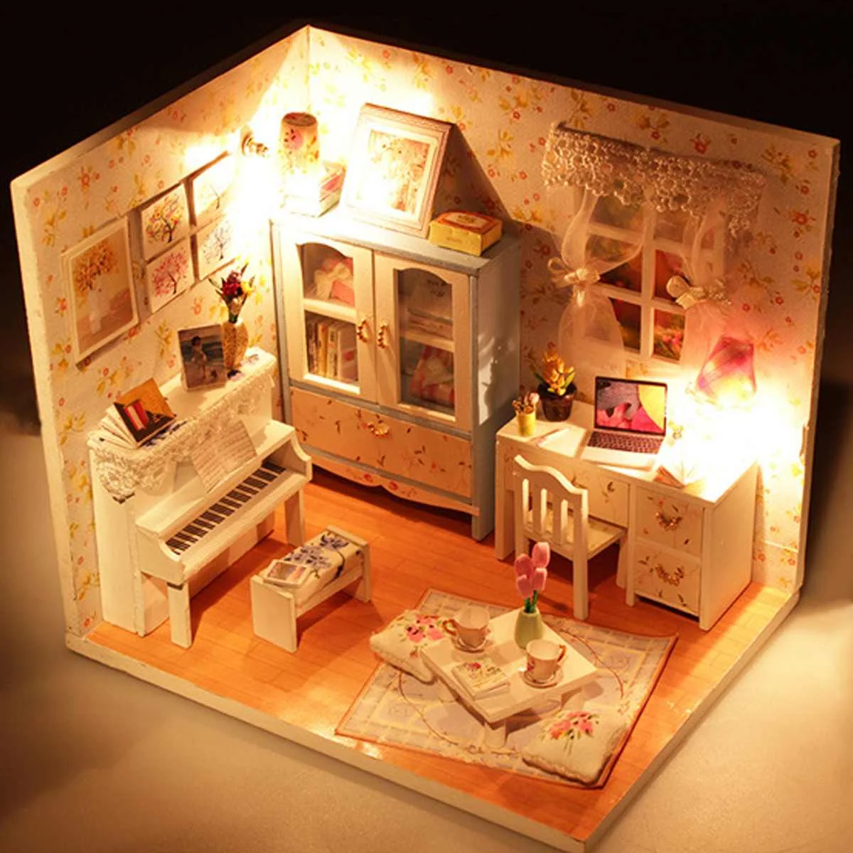 

DIY Doll House Dolls Wooden Doll Houses Dollhouse Miniature Dollhouse Furniture Kit DIY Casa Led Toys for Children Birthday Gift