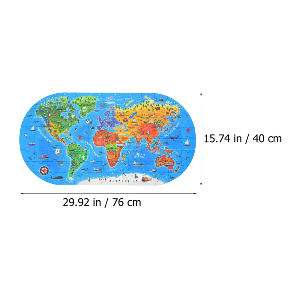 

1 Set World Map Jigsaw Funny Educational Plaything Map Puzzle for Toddlers