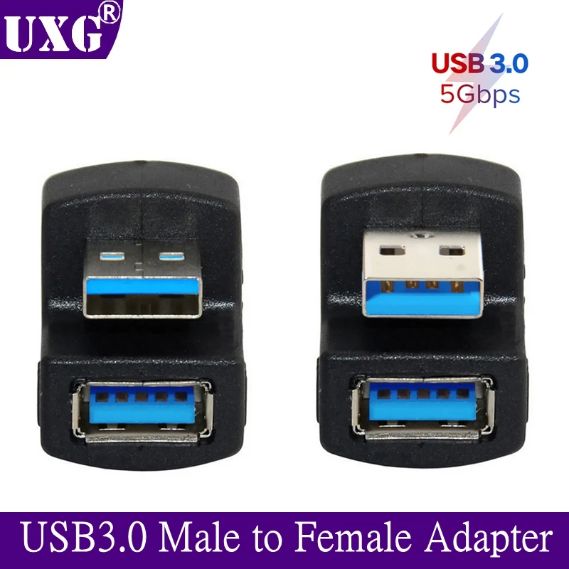 5 Гбит/с вверх и вниз 180 градусов Угловой USB 3 0 USB2.0 адаптер удлинитель Папа-мама для