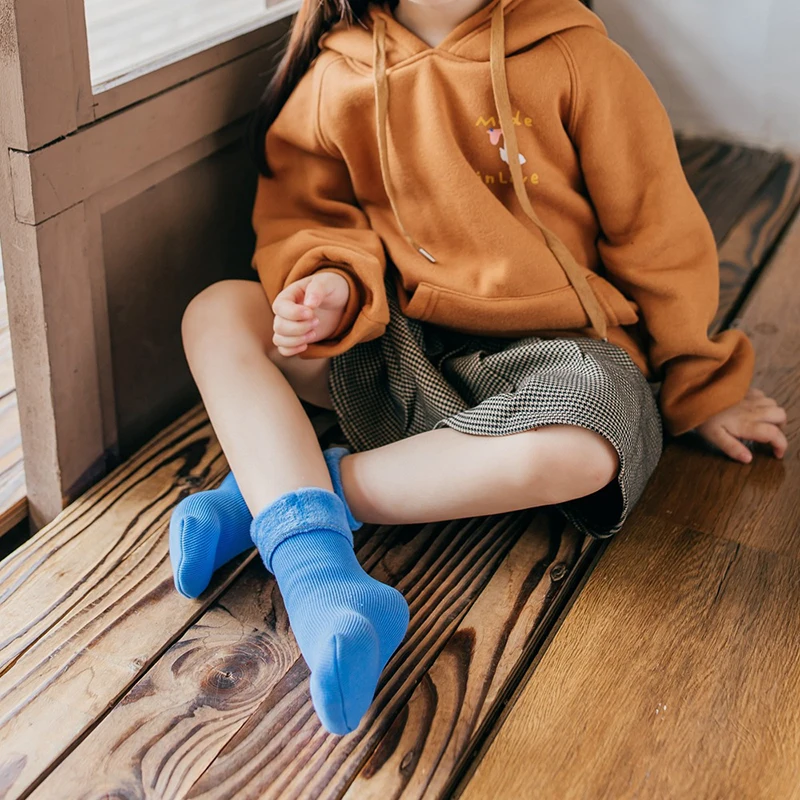 От 3 до 12 лет Детские Зимние теплые шерстяные кашемировые зимние носки бесшовное