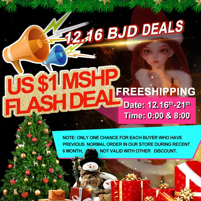 12.16 Super BJD Doll Deal Free shipping Membership Flash on 16th to 21th |
