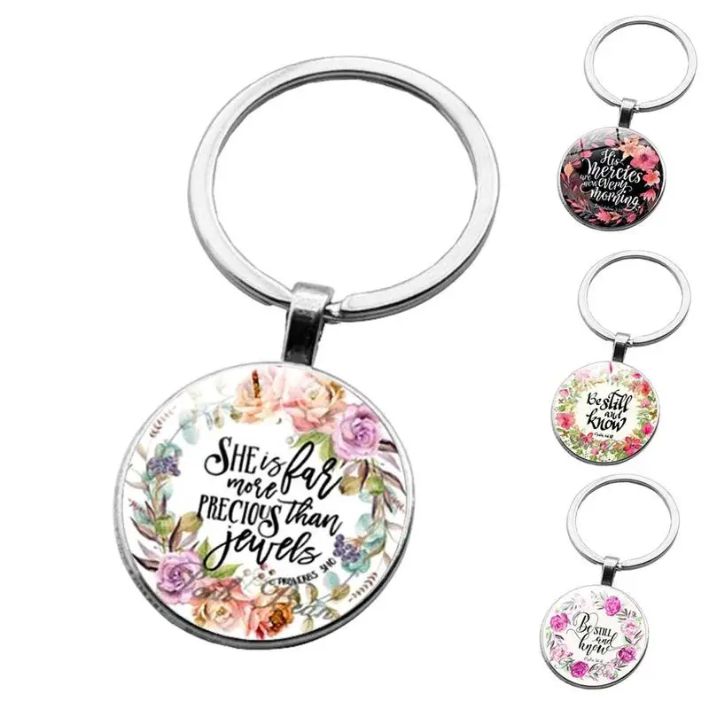 1 шт. Библейский стих брелок ручной работы стеклянный Цитата Писания религиозные