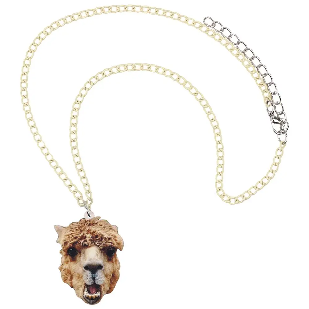 WEVENI акрил аниме Альпака верблюд ожерелье с подвеской в форме головы цепи
