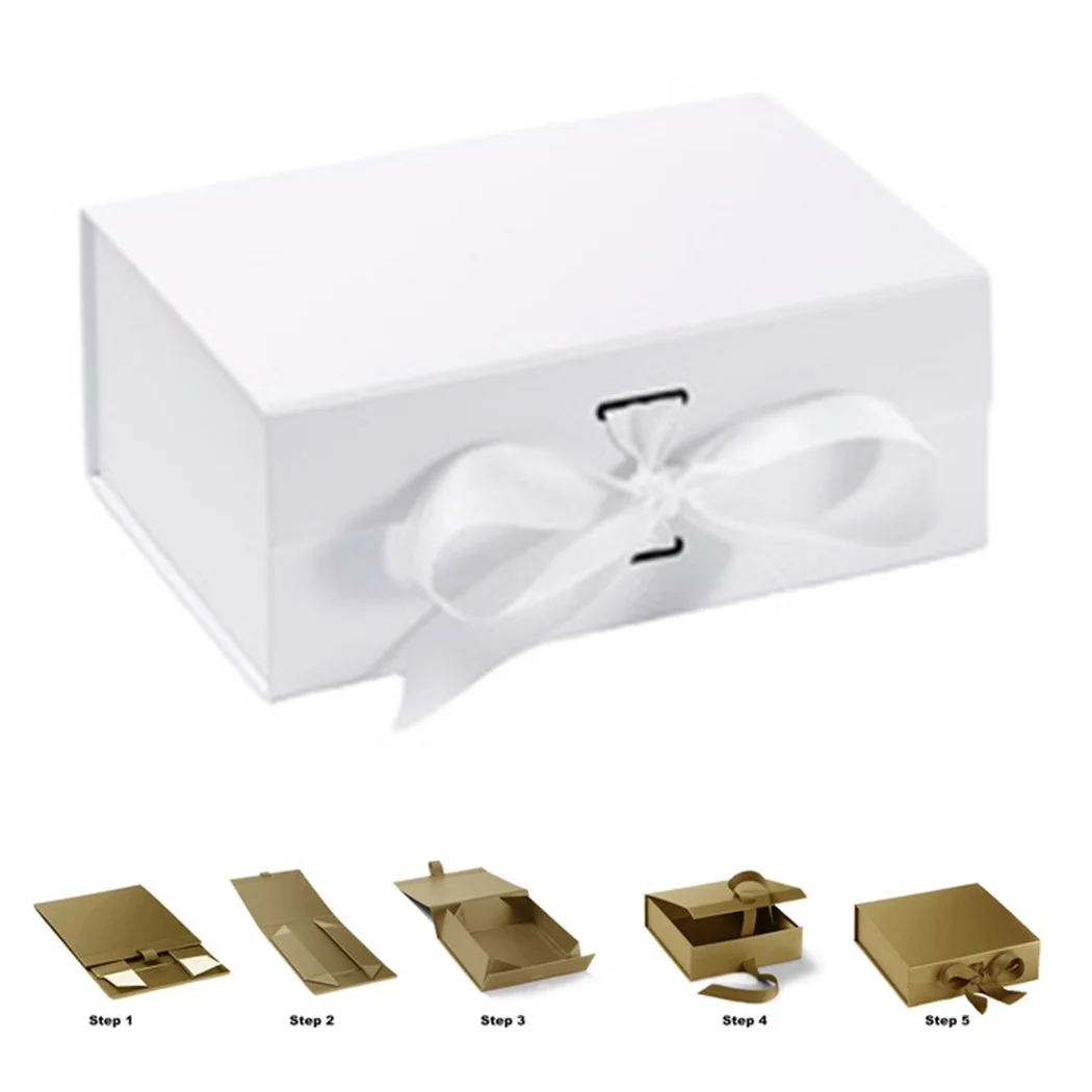 

312210cm Gift Box boite cad Packaging Wedding Anniversary Party Magnetic Ribbon Thickness Rigid Packaging Box Direct Sales