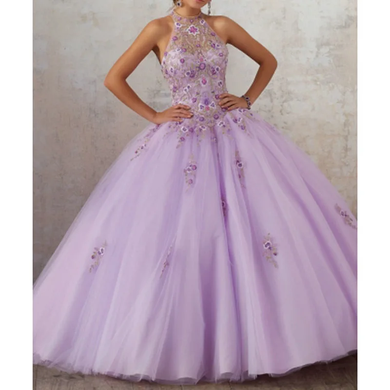 Розовое Бальное платье платья для Quinceanera иллюзионный лиф с вышивкой тюль