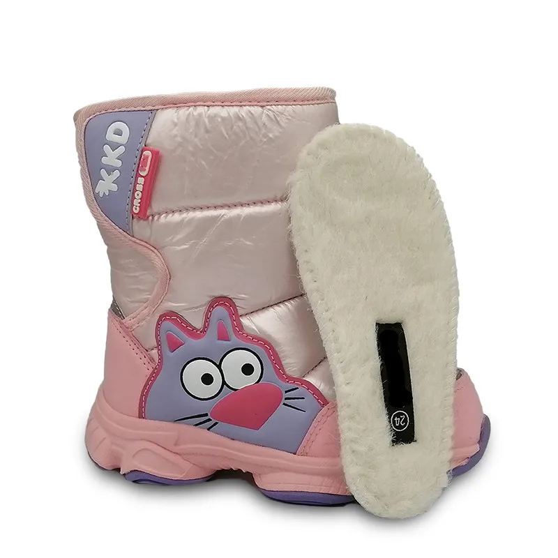 NEW 1pair waterproof Snow Boots Winter Children's Shoes warm boots -30 or -40 degrees Fashion Boy/Girl inner natural wool |