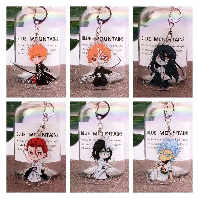 

Hot Anime BLEACH Figures Kurosaki ichigo Aizen Sousuke Ulquiorra cifer Cosplay Acrylic Keychain Cute Bag Pendant Fans Xmas Gifts