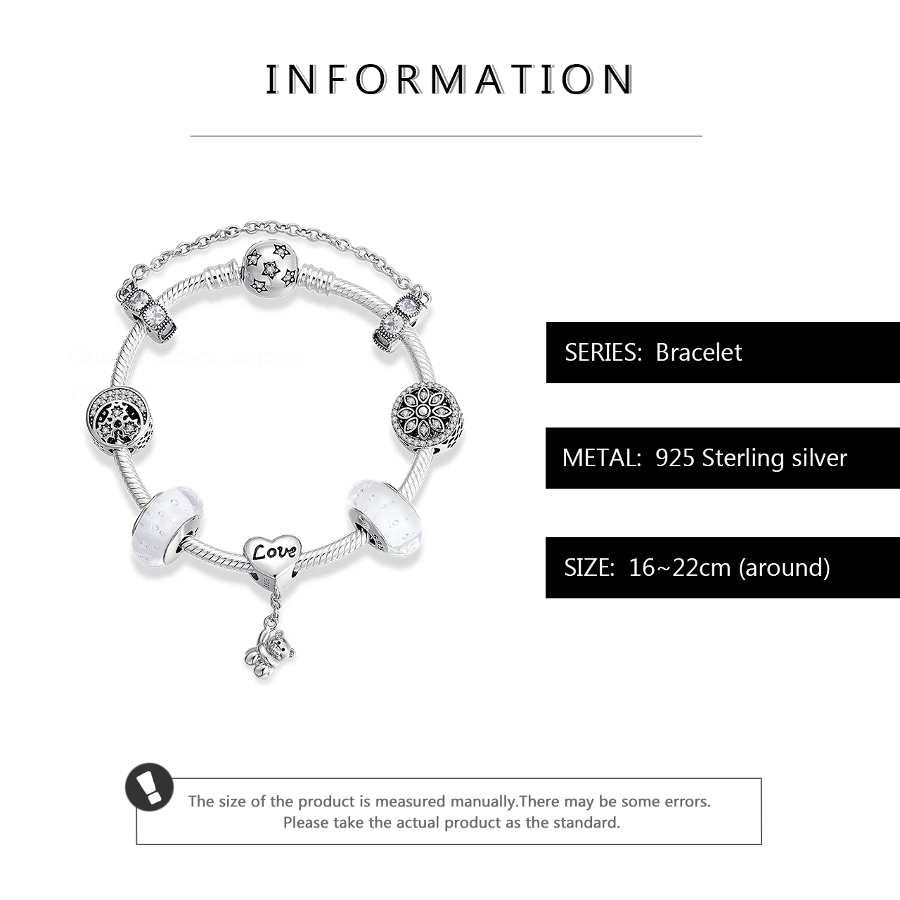 Женский браслет из серебра 925 пробы с бусинами муранского стекла | Украшения и