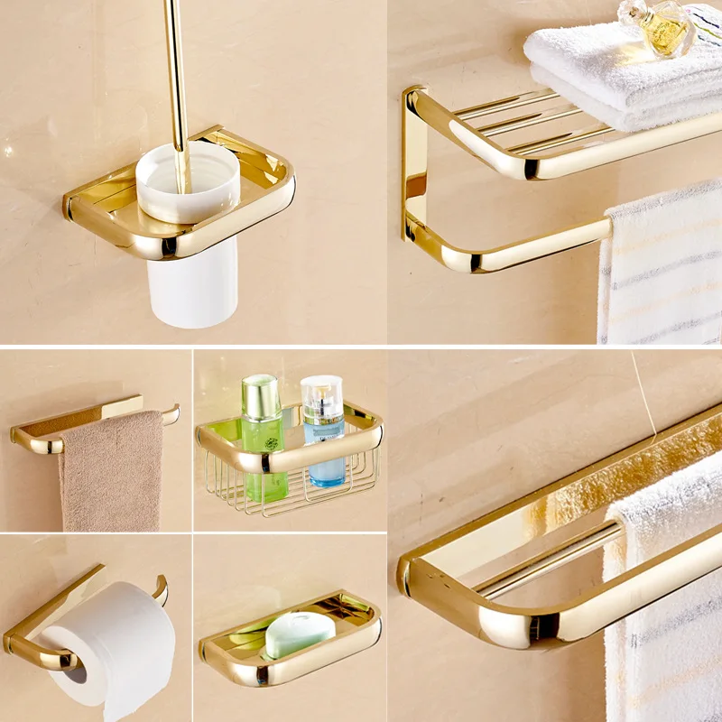 

Golden Bath Hardware Set Wall Mounted Bathroom Accessory Set