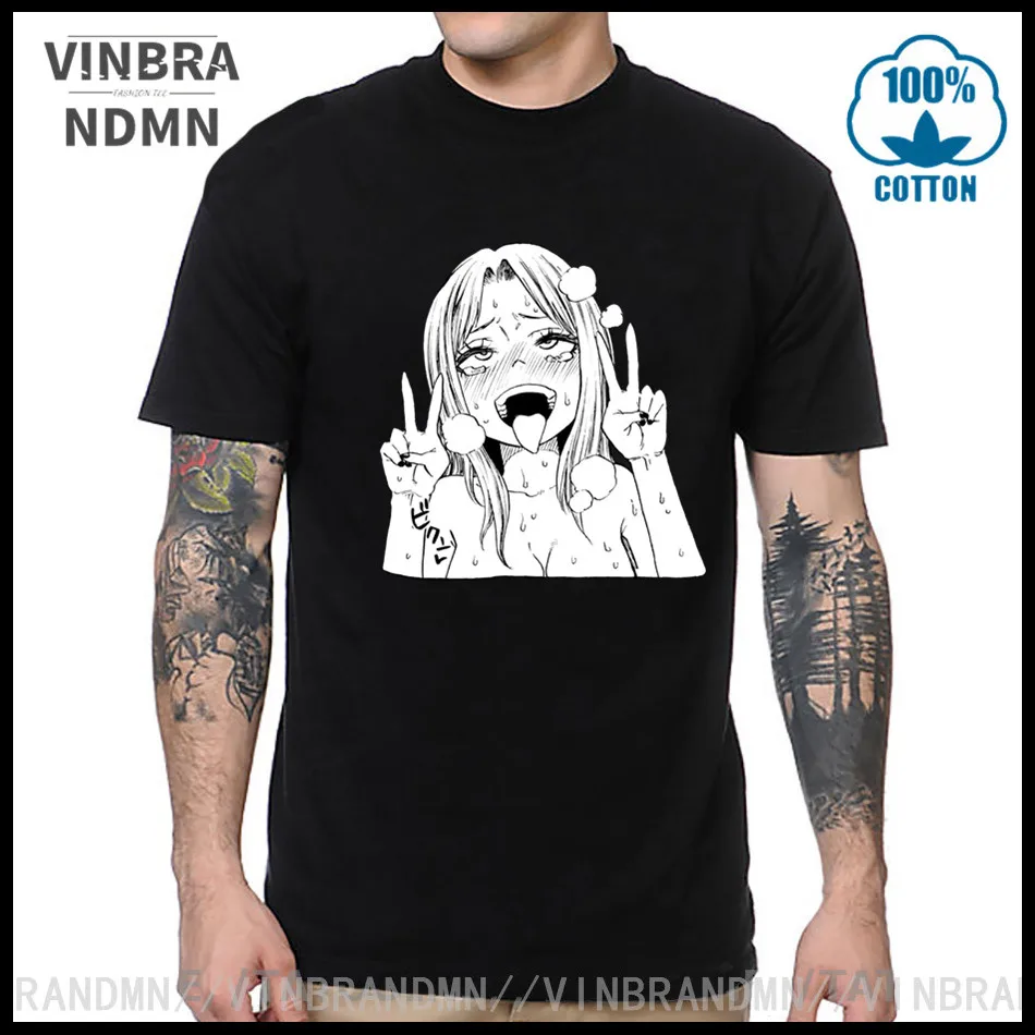 Сексуальная футболка с японским аниме Waifu модная Ahegao графическим принтом 3D