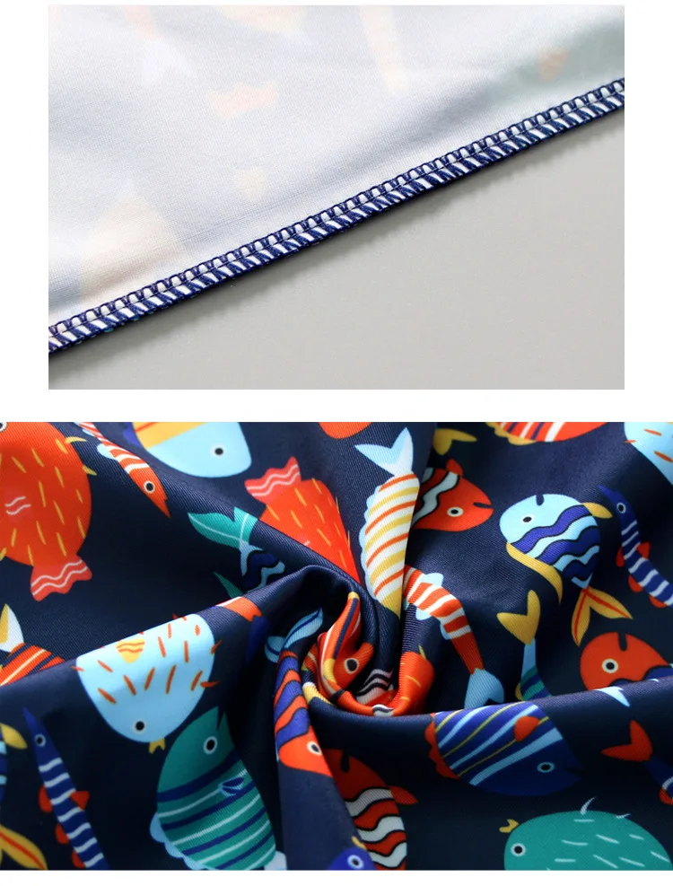 Детский слитный купальник для мальчиков и девочек с милым рисунком рыбок