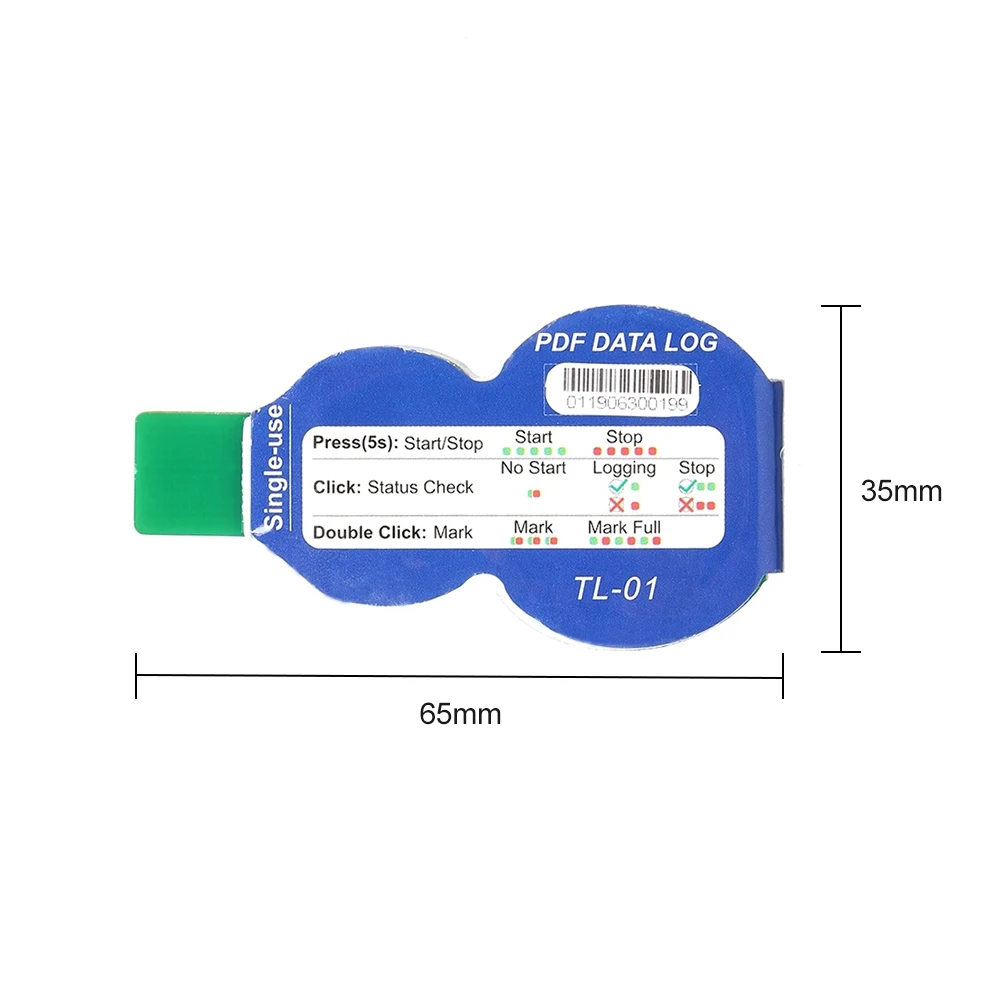 Водонепроницаемый USB 2 0 PDF одноразовый регистратор данных о температуре 60 дней