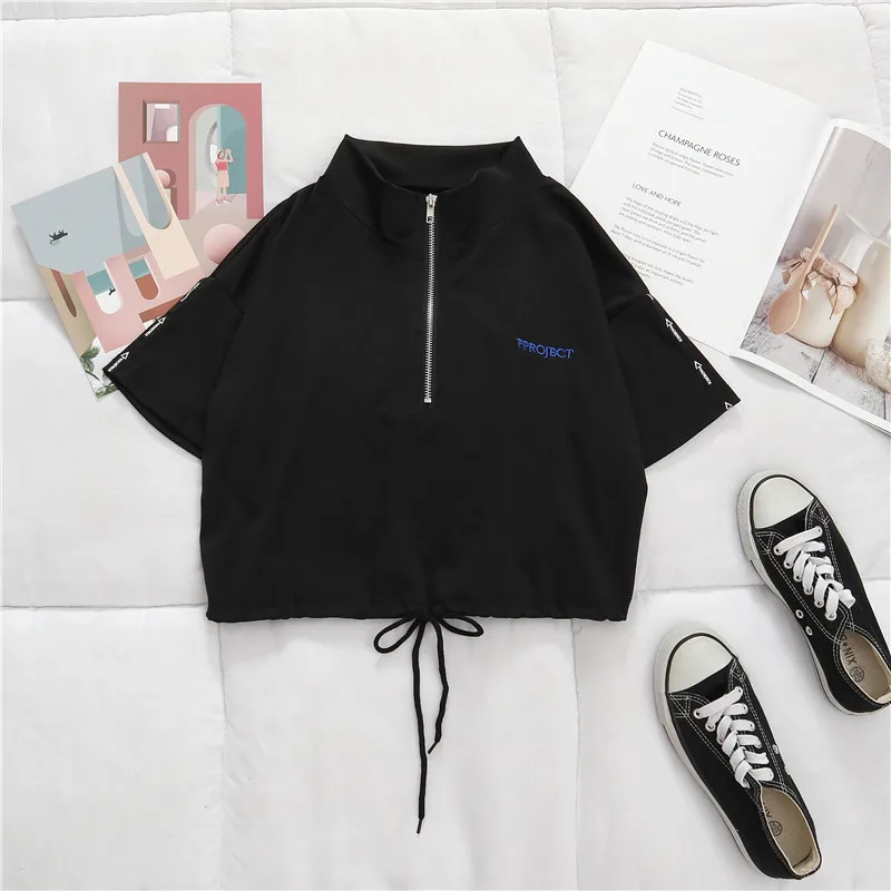 

Autumn Women High Waist Cargo Pants Cool Girls Handsome Two-Piece Pants Women Streetwear Cargo Pants Black Ankle Length Elastic