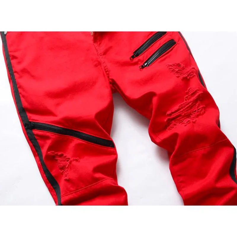 Мужские прямые джинсовые брюки с дырками в стиле High Street мужские модные