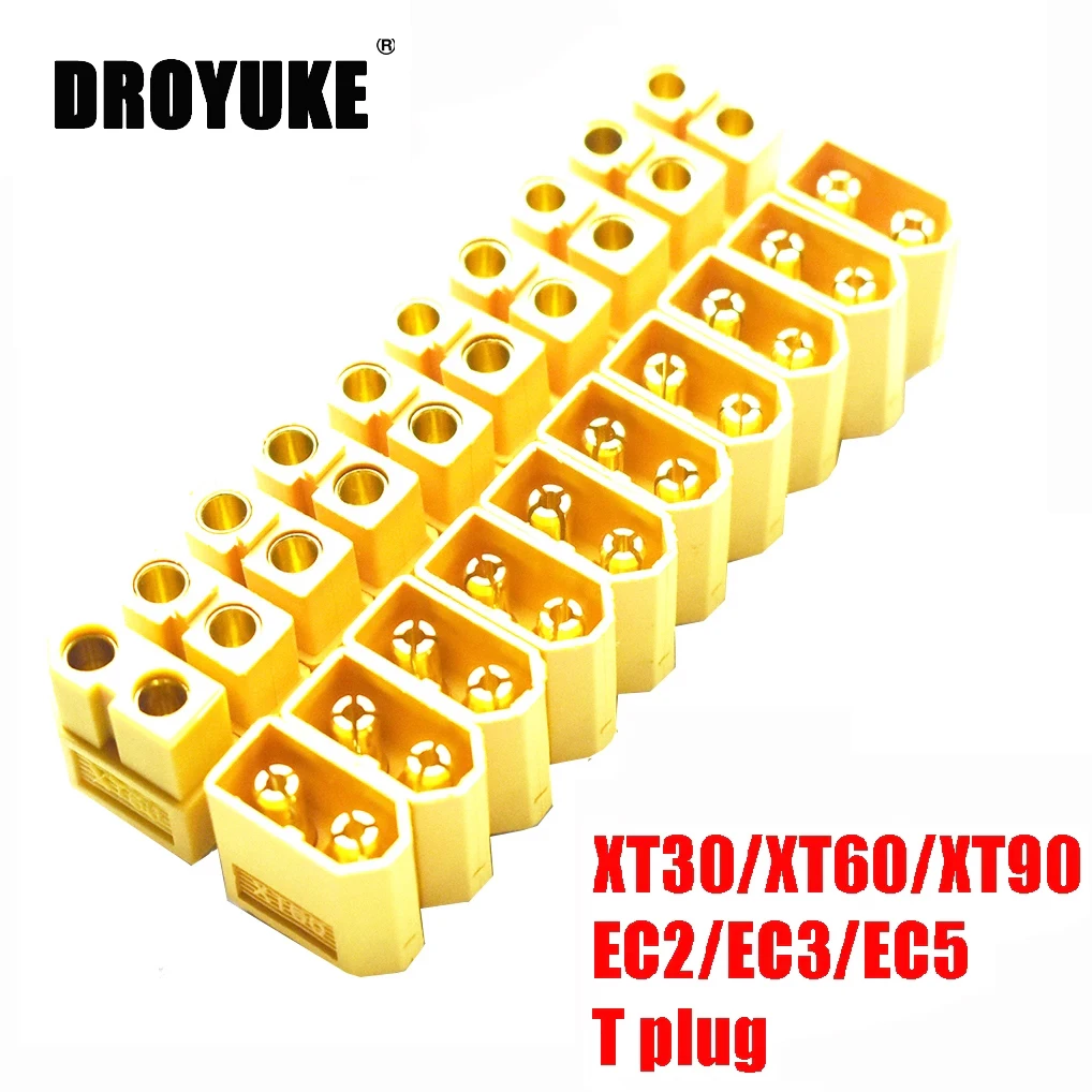 Комплект коннекторов для батарей Droyuke XT30 XT30U XT60 XT60H XT90 EC2 EC3 EC5 T штекеры с
