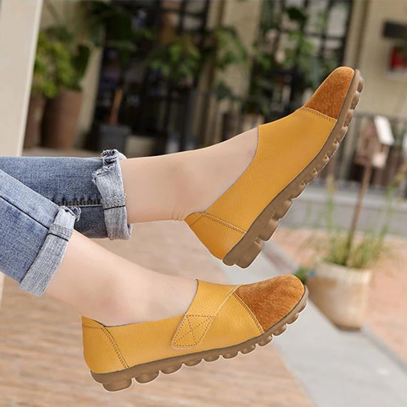 Женские модные туфли на плоской подошве из искусственной кожи женские с круглым