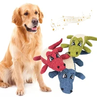 fast delivery 2021 new pet dog toy noise cleaning teeth toy linen plush animal toy dog chew squeaky chew training supplies