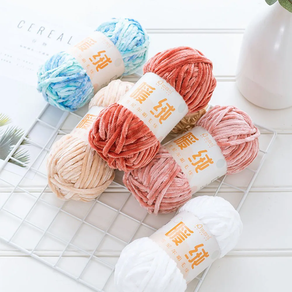 100 г/лот 80 м однотонная мягкая пряжа синель ручное вязание шерстяная толстая для