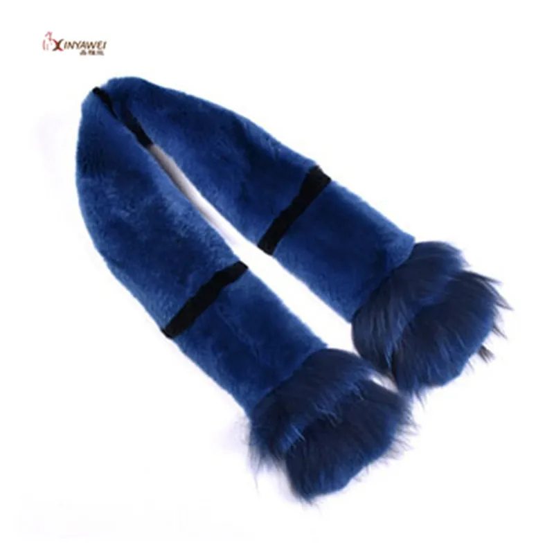 

2019 New Fashion Real Rex Rabbit Fur Collar With Raccoon Fur Winter Ladies Coat Cover Decorative Fur Collar Multicolor.