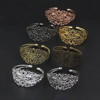 1piece 63mm bracelet bangle hair cuff bun cage filigree flowers hair base open ball bangle accessories for jewelry making diy