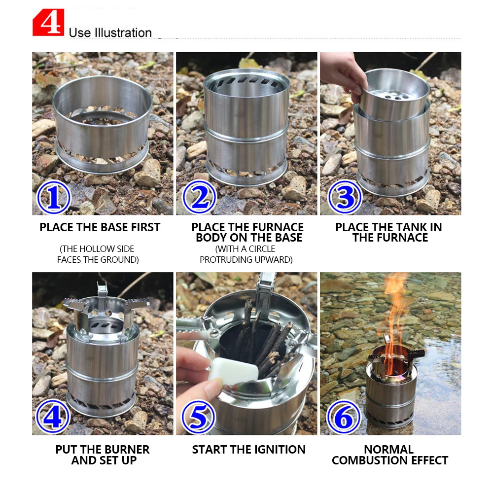 

Bump Outdoor Camping Furnace End Deconstructable Wood Stoves Picnic Barbecue Stoves Cross Border Detachable Wood Burner Furnace