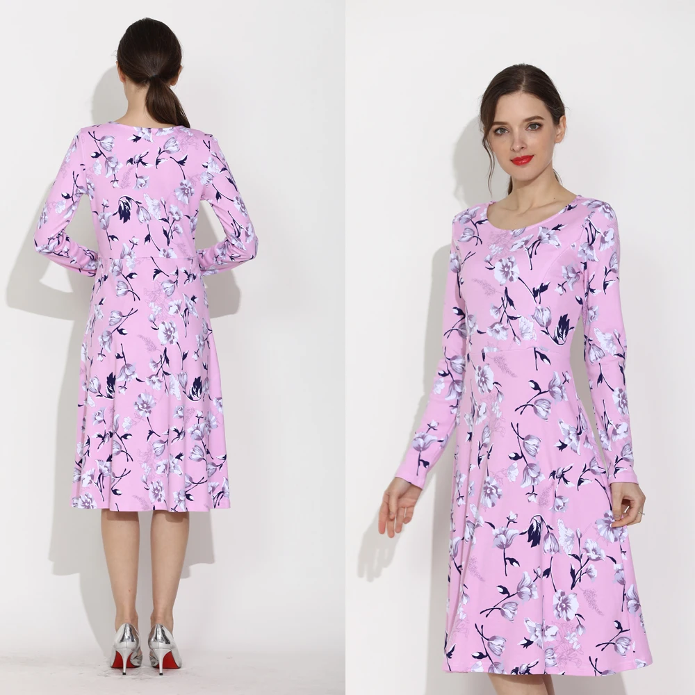 Однотонная Одежда для беременных с длинным рукавом платье кормления грудью s M oms