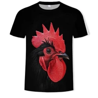 2021 fashion new animal world big cock 3d printing mens trend short sleeved t shirt pattern clothing