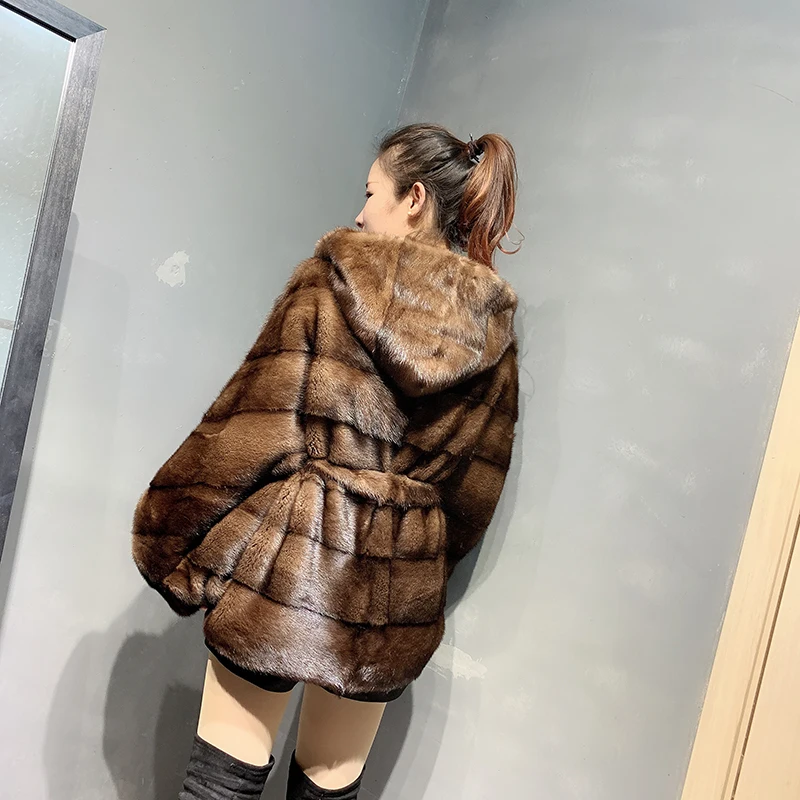 MKW-118 70cm Новое поступление шуба из настоящей норки с капюшоном X-Long Pelt шуба из натурального меха для женщин из натуральной норки шуба зимняя теплая MKW-142 - Цвет: MKW-118 70cm