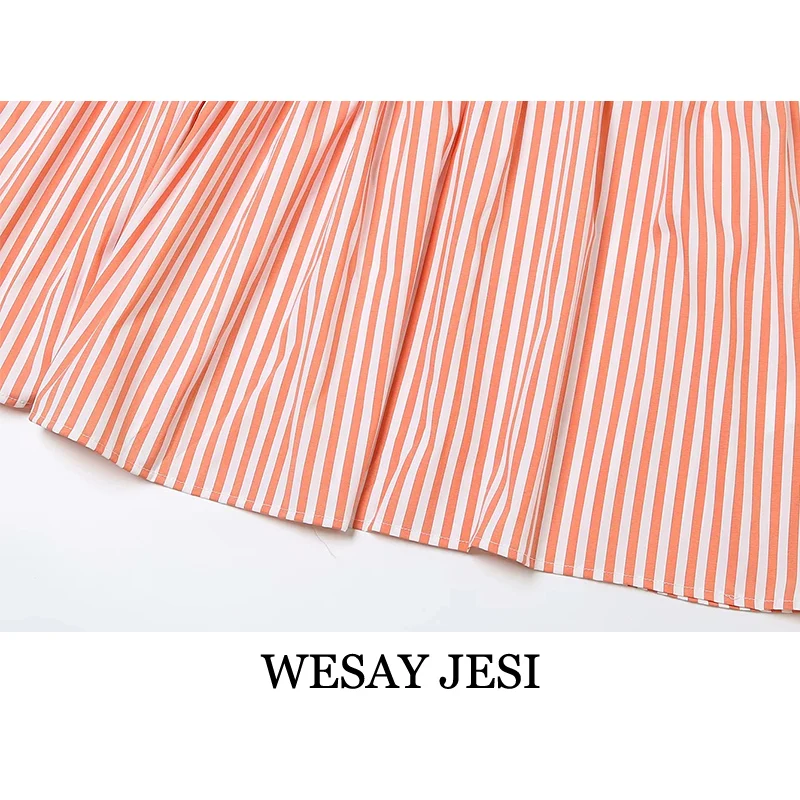 

WESAY JESI 2021 Spring New Women's Skirt Striped Poplin Bag Hip Slim Long Skirt Suit Casual Fashion Retro Temperament Wear