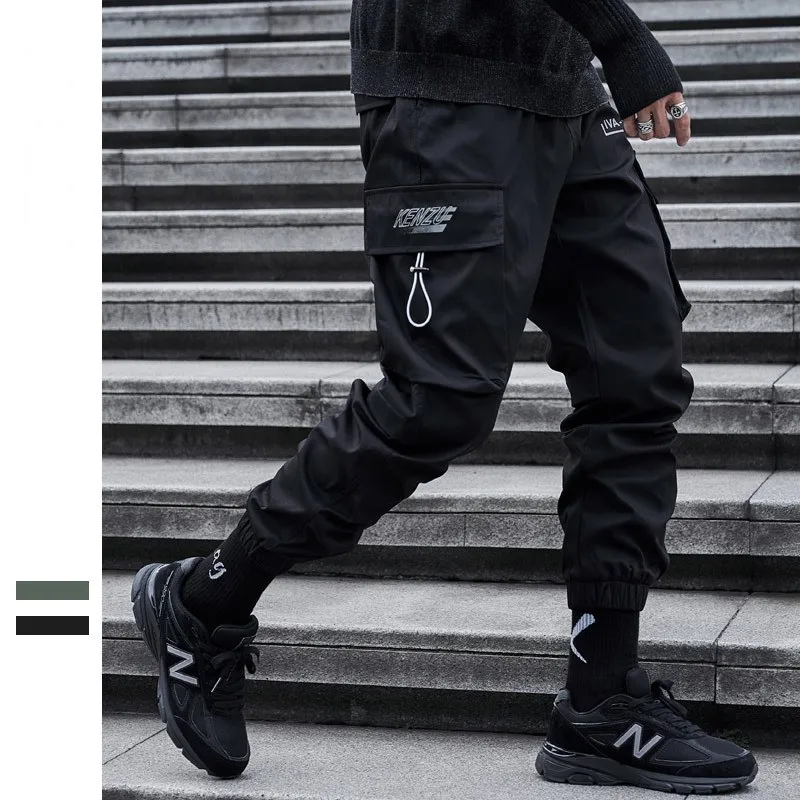 

2021 New Hip Hop Streetwear Joggers Pants Men Casual Cargo Pant Trousers High Street Elastic Waist Harem Pant Man