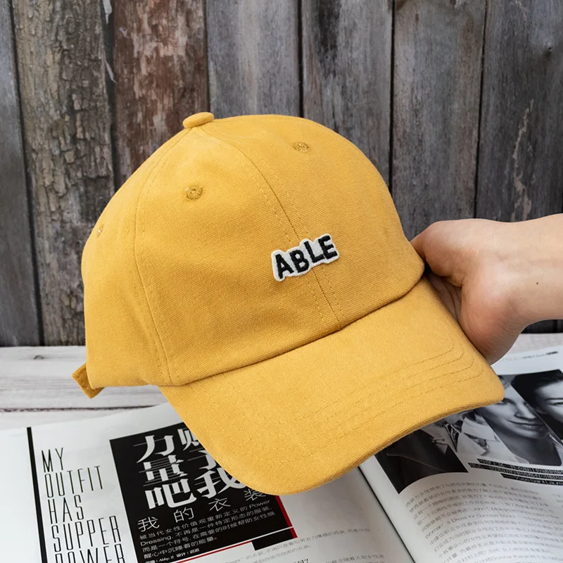 New Simple Appliqu Letter Cap Outdoor Leisure Baseball Caps Adjustable Hip Hop Hat 100%cotton Women Man Hats