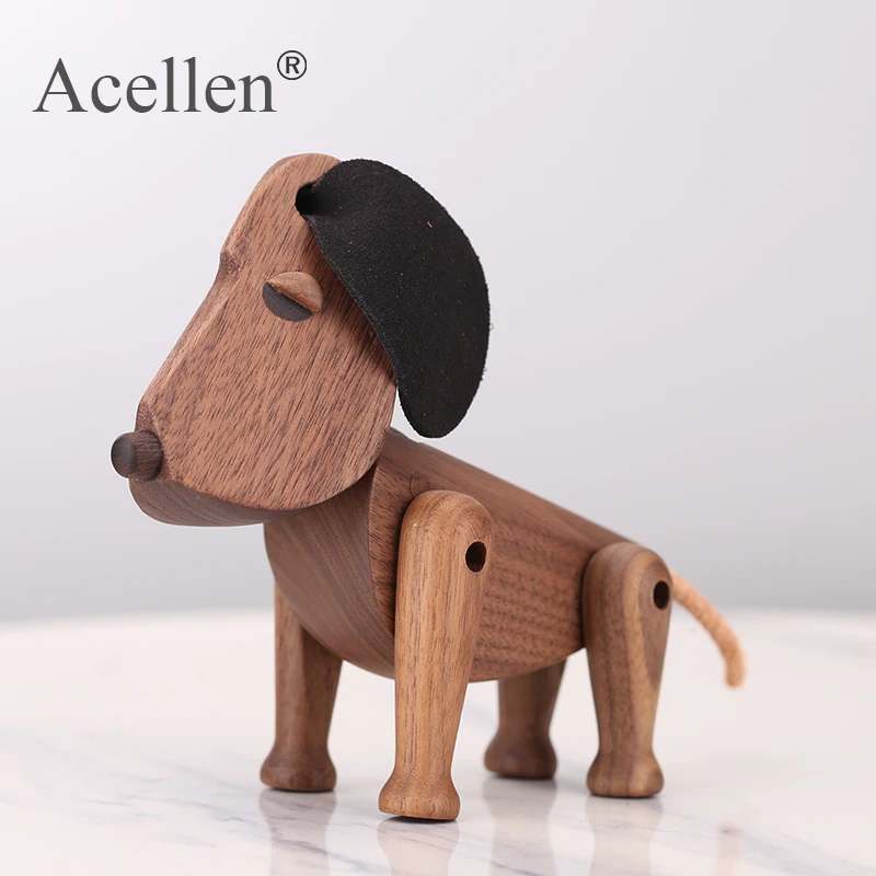 Скандинавская деревянная собака Оскар фигурки ручной работы орех Дания