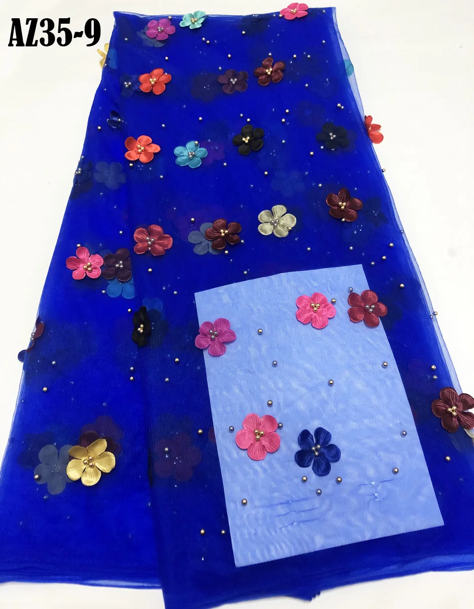 

3d Lace Fabric Teal African French Lace Fabric High Quality Handmade Embroidery Wedding Nigerian Lace Fabric for 5yards ZA01