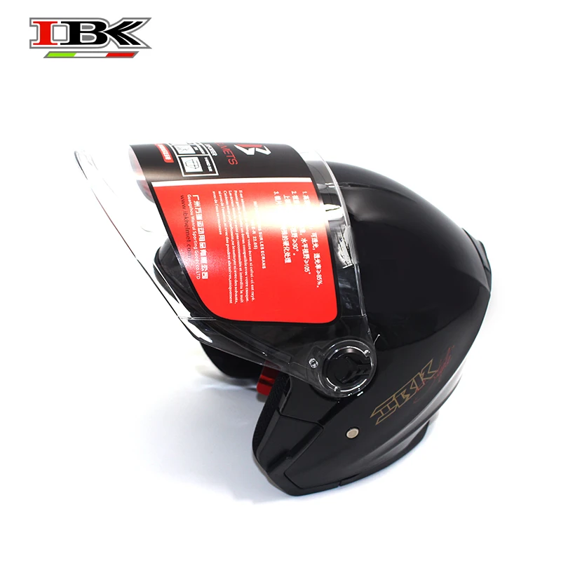 

IBK Moto шлем открытым лицом Casco двойной линзы шлем Для мужчин/Для женщин Для мужчин 3/4 четыре сезона черная предохранительная шлем IBK-705