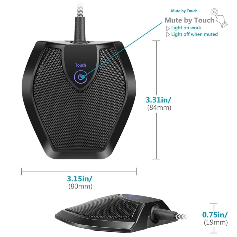 Настольная Конференц-запись контактный микрофон сенсорный выключатель