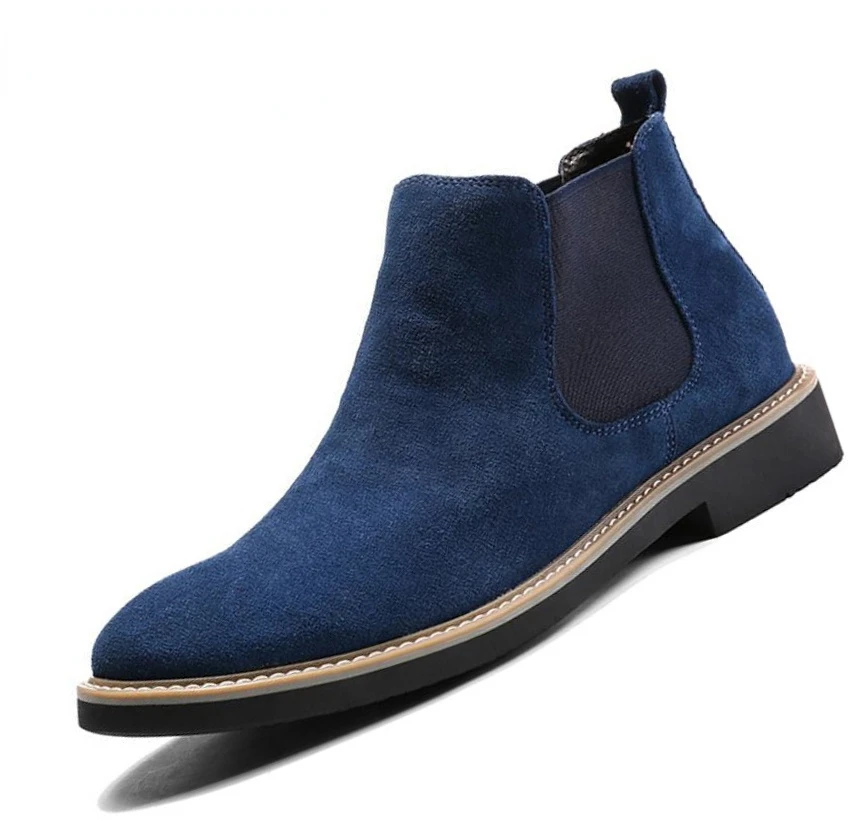 

2021 Casual shoes man Spring New Fashion Casual Men Ankle Chelsea Boots Male Shoes Cow Suede Leather Slip On Motorcycle Man Boot