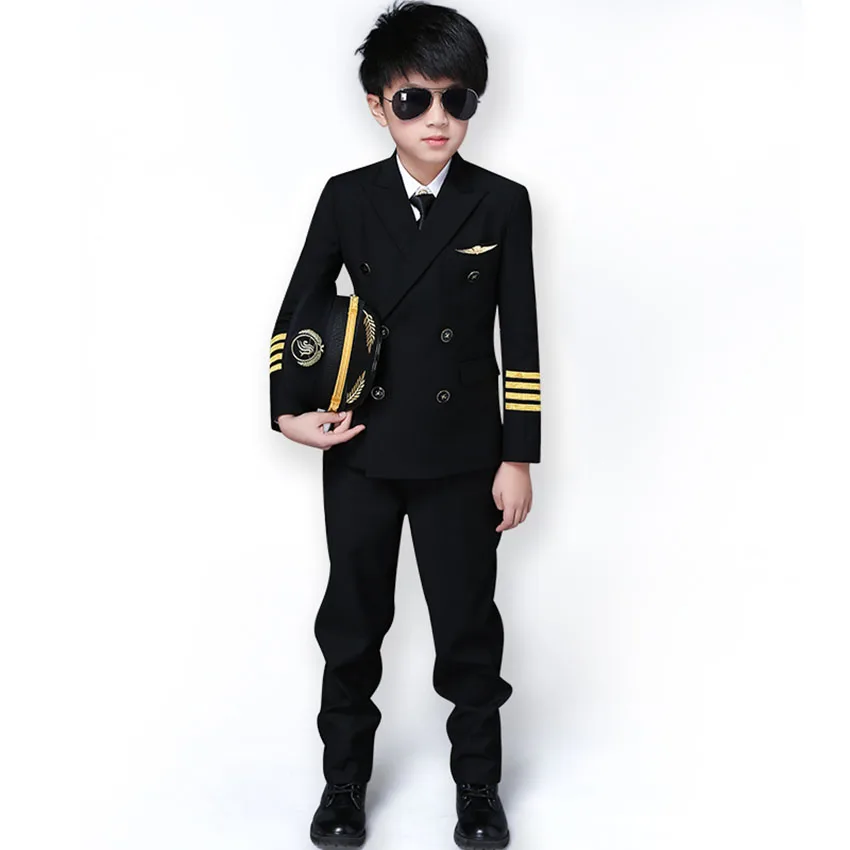 

Pilot Uniform Stewardess Cosplay Disguise Captain Aircraft Halloween Costumes for Kids Military Uniforms Anime Cosplay Party